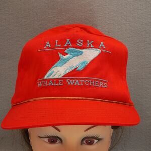 ALASKA WHALE WATCHERS Gold Braid Trim Snapback Baseball Cap One Size ACE Alaska